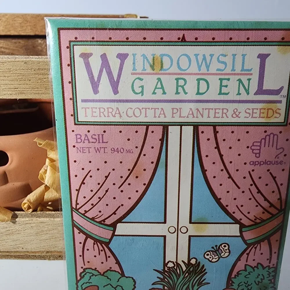Rare Vintage Windowsill Garden Applause Terracotta Basil Duck New In Package